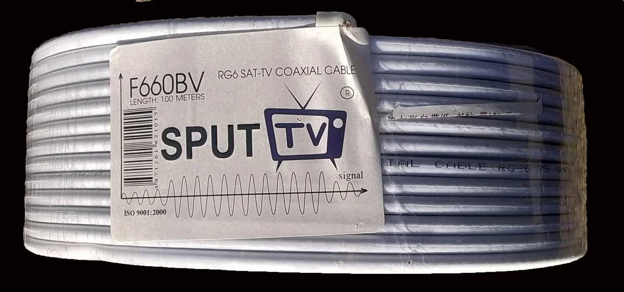 Коаксиальный кабель 60% RG-6   бухта 100м