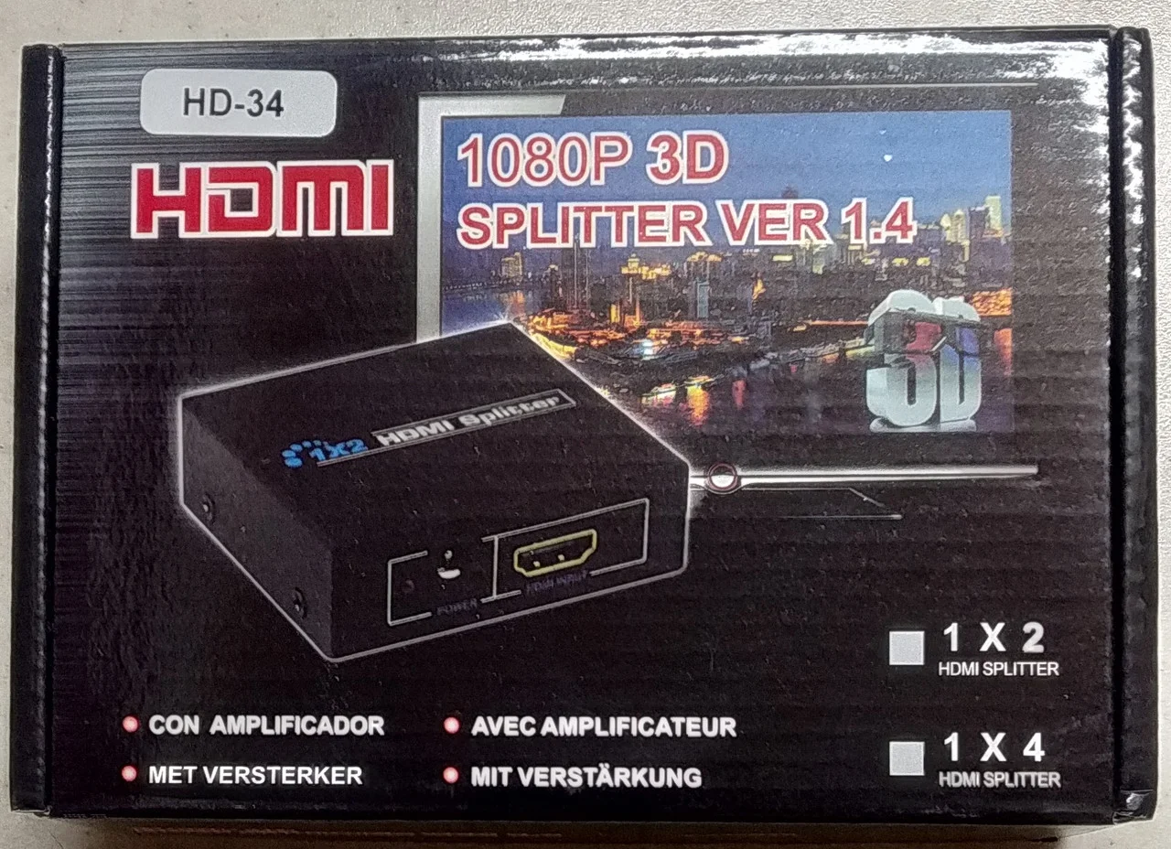 HDMI сплиттер  ver 1.4,    1 вход - 2 выхода.
