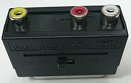 Переходник СКАРТ штекер - 3xRCA(тюльпан) гнезда с переключателем