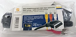 Шнур соединительный СКАРТ - 3RCA 1.2 МЕТР