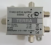 Сплиттер с усилением  TERRA SS002 4 отвода   950 - 2400 MHz