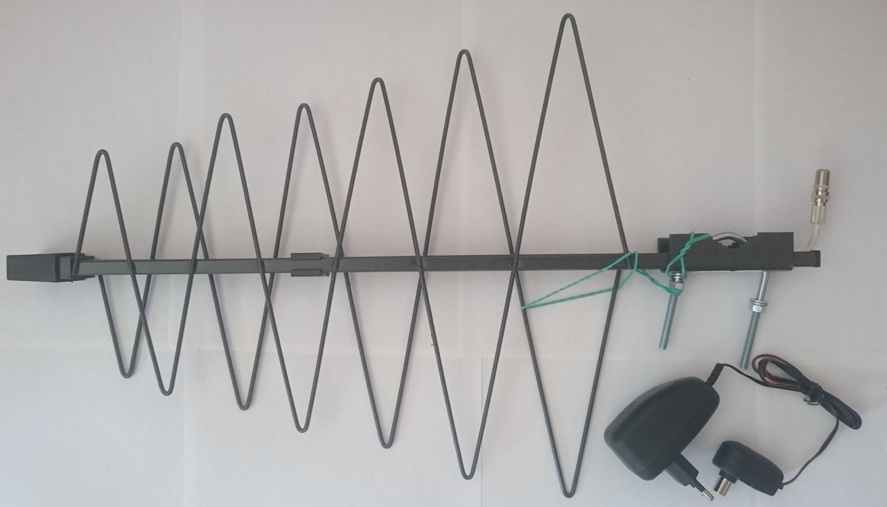 Антенна наружная активная  "Дельтоплан" -ZigZag" ДМВ активная с блоком питания  21-60