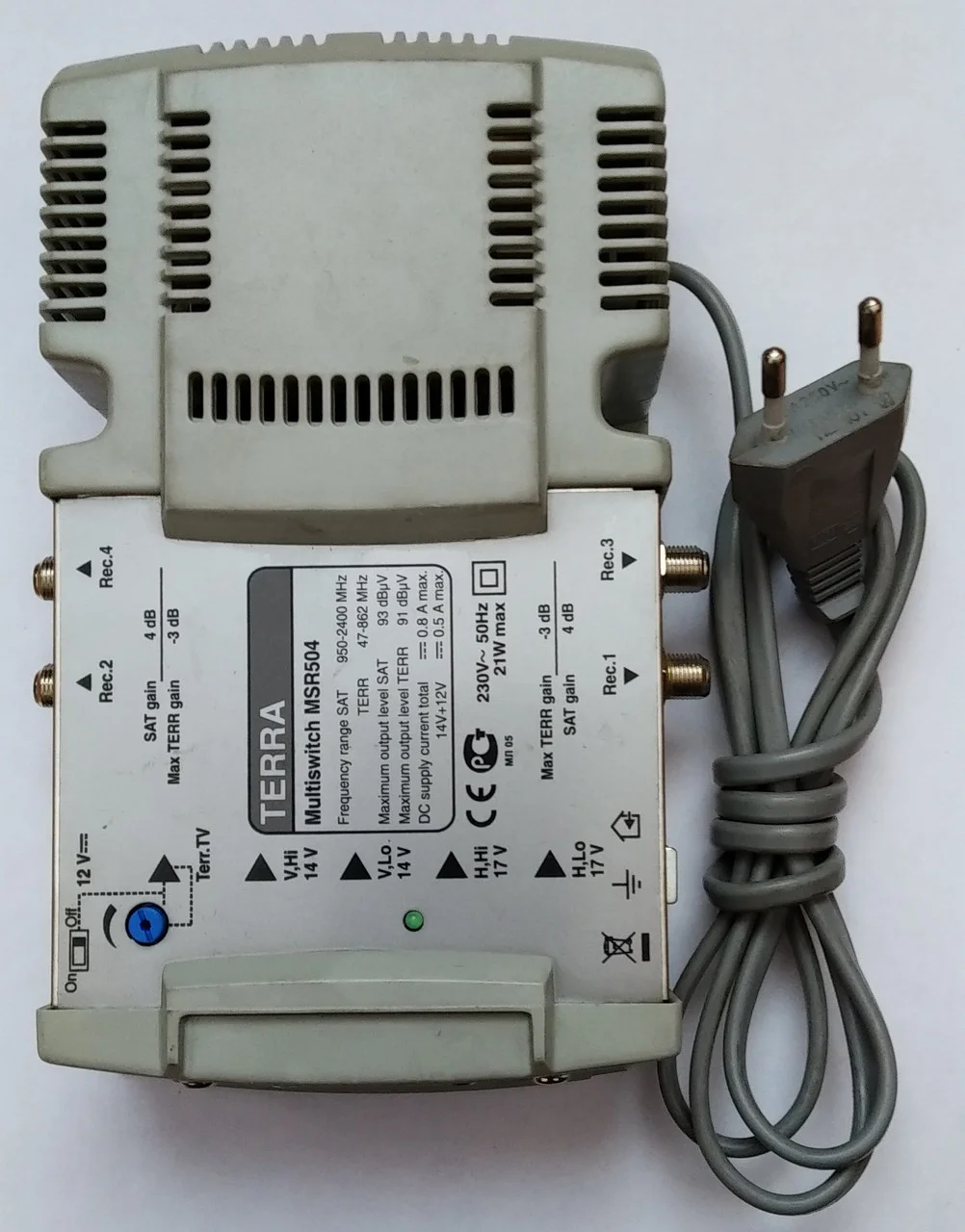 Мультисвитч TERRA MSR504 4 входа-SAT, 1 вход-TERR, 4 выхода